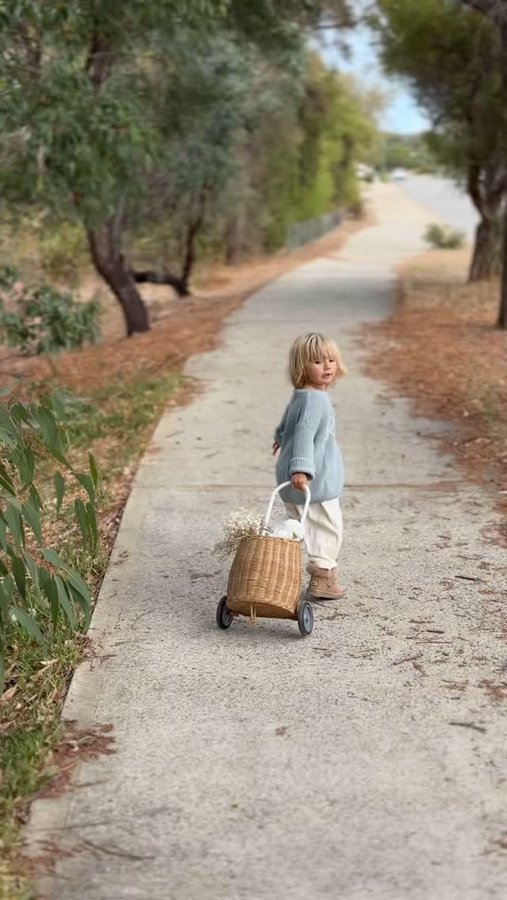 Instagram post by @riverwildw for Olli Ella. Caption reads: [...] Pants @ohandco_kids Trolley @olliella....