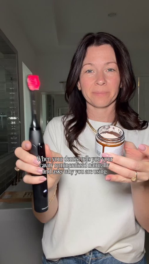 Instagram post by @tabrestored for BON CHARGE. Caption reads: My dentist told me my cavity actually healed....