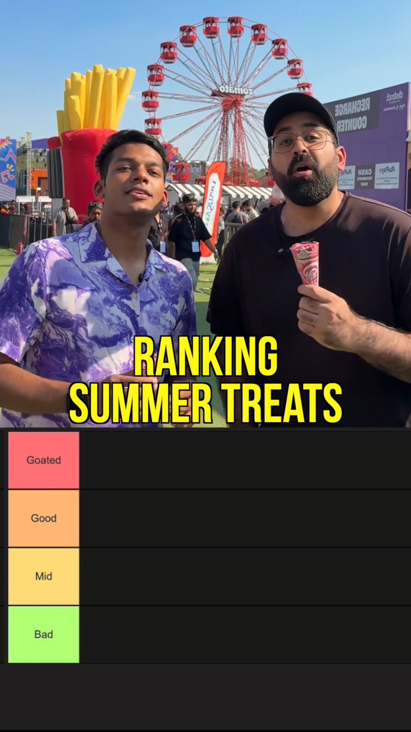 Instagram post by @rayhaanmayhem for Cornetto India. Caption reads: The cornetto mic is 100% real guys don’t worry.....