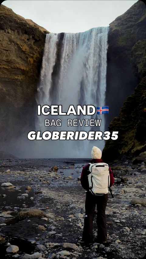 Instagram post by @her.atlas for Matador Equipment. Caption reads: [...] in Iceland was my GLOBERIDER35 by....