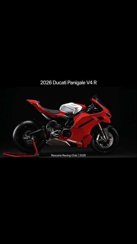 Instagram post by @rescaria for Ducati. Caption reads: [...] Panigale V4 R — next level....