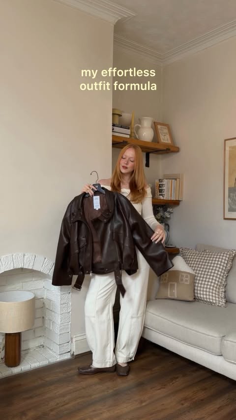 Instagram post by @hollyrebeccawhite for Fabrique. Caption reads: [...] but still feel elevated. 🤎 Wearing....