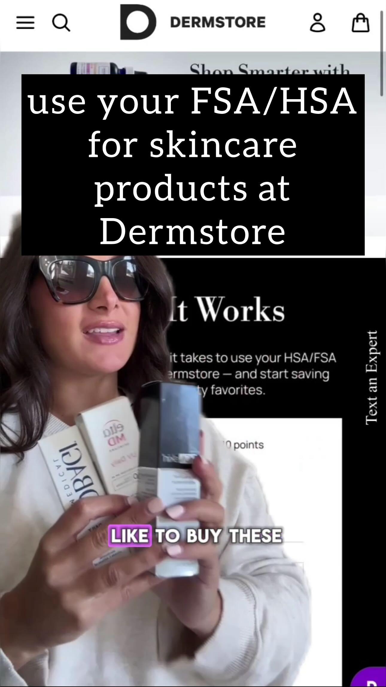 Instagram post by @missmoneymichelle for Dermstore. Caption reads: You don’t always have to use your credit card on....