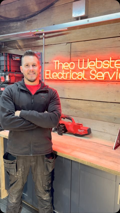 Instagram post by @theowebsterelectrical for Milwaukee Tool. Caption reads: Hey 👋 

So I’m Theo. I’ve gained quite a few....