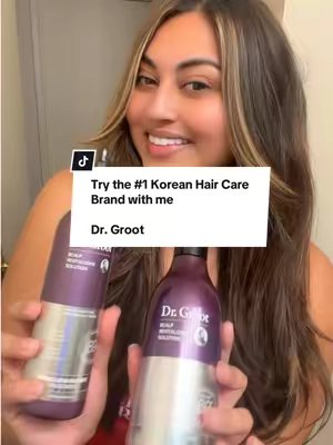 TikTok post by @jaselynnv for Dr. Groot Hair. Caption reads: @Dr. Groot Hair Meet my new Korean hair care [...].