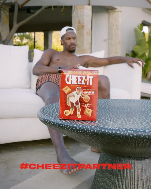 Instagram post by @jimmybutler for Cheez-It. Caption reads: Change happens, but @cheezit is always my go-to....