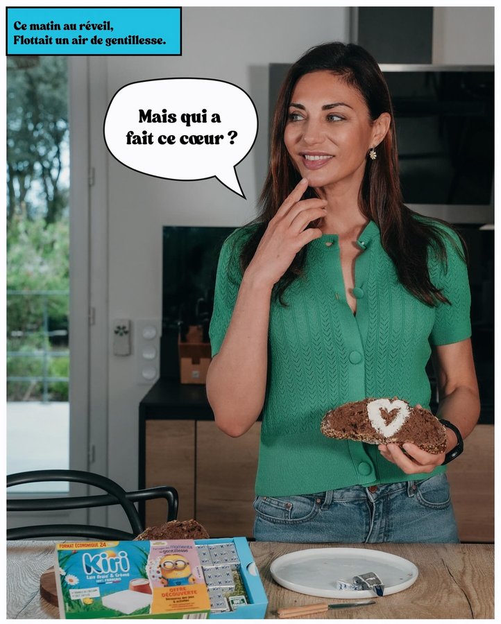 Instagram post by @arianebrodier for Kiri France. Caption reads: Coucou tout le monde !

En partenariat avec....