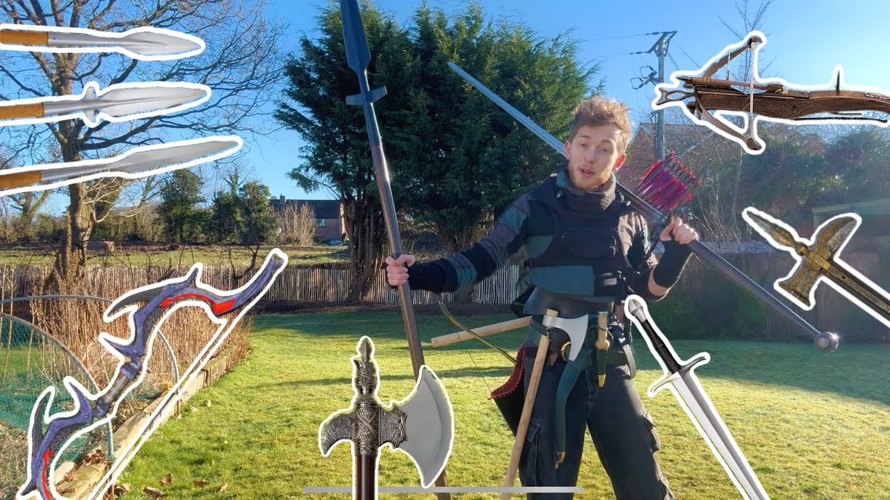 YouTube post by @blumineck for World Anvil. Caption reads: Finding The Best Fantasy Weapon.