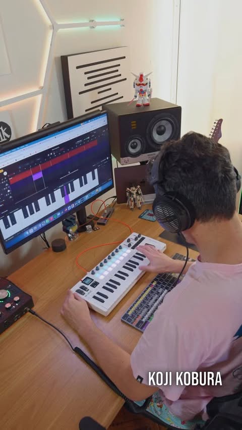 Instagram post by @kojikobura for BandLab. Caption reads: Purple Disco Machine - Hypnotized (BandLab Cover)....