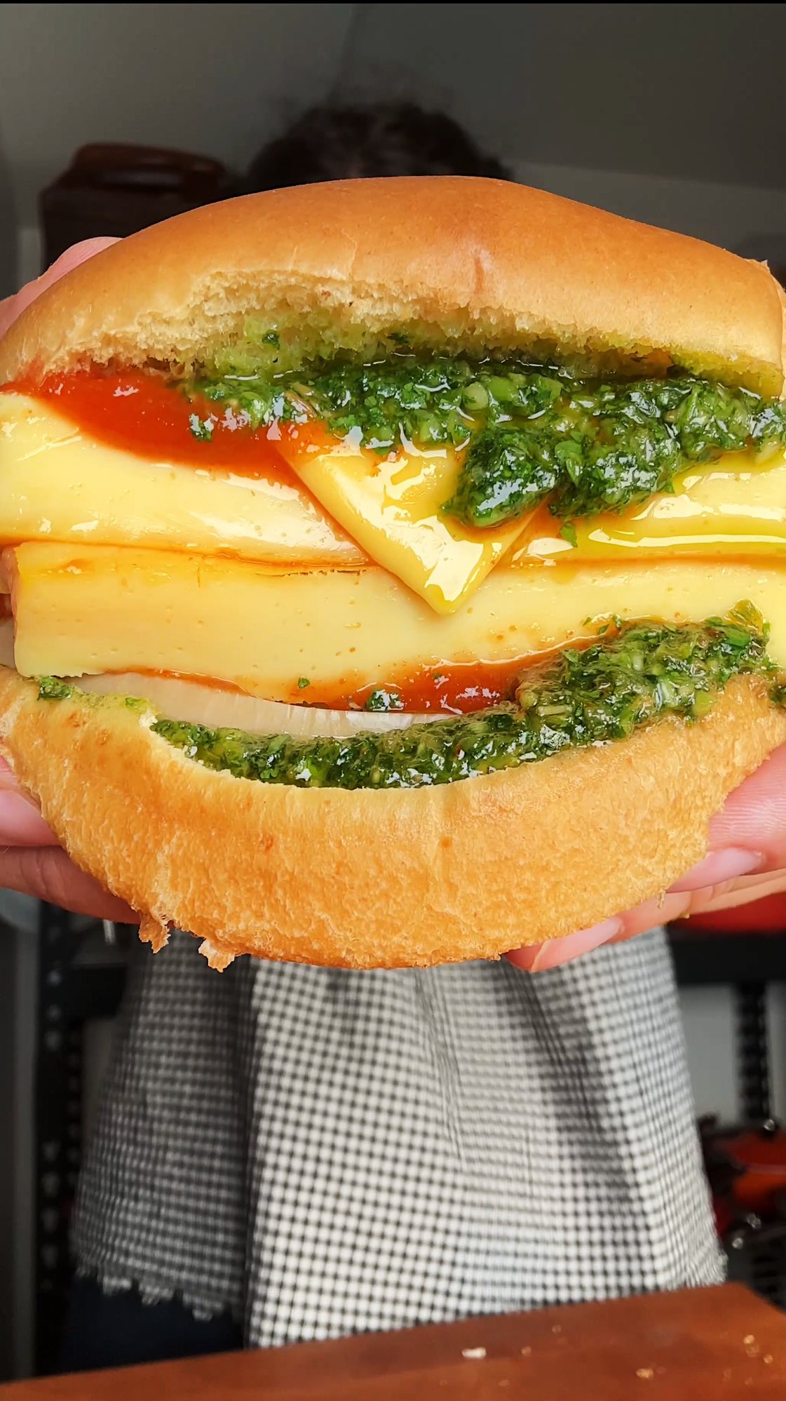 Instagram post by @carolinagelen for Pete & Gerry's. Caption reads: STEAMED EGG SANDWICH WITH SQUASH made with....