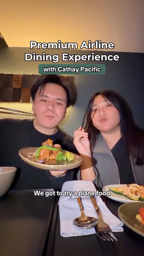 Instagram post by @locavore.eats for Cathay Pacific. Caption reads: [...] food dining experience by @cathaypacific ✈️....
