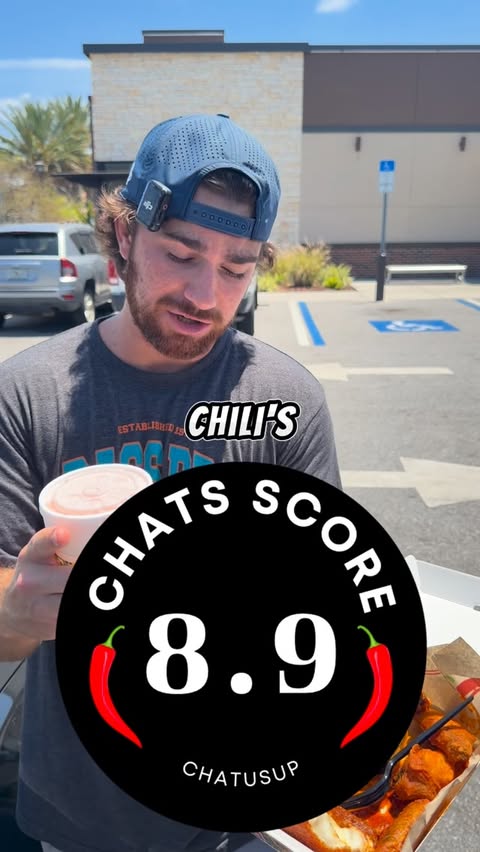 Instagram post by @chat.us.up for NASCAR. Caption reads: [...] chilis meal by Carson?? #chatusup #espn....