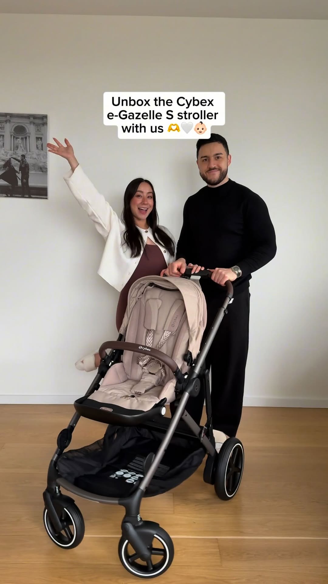 Instagram post by @its_thelefamily for CYBEX. Caption reads: Deciding on what pram/stroller to get for baby....