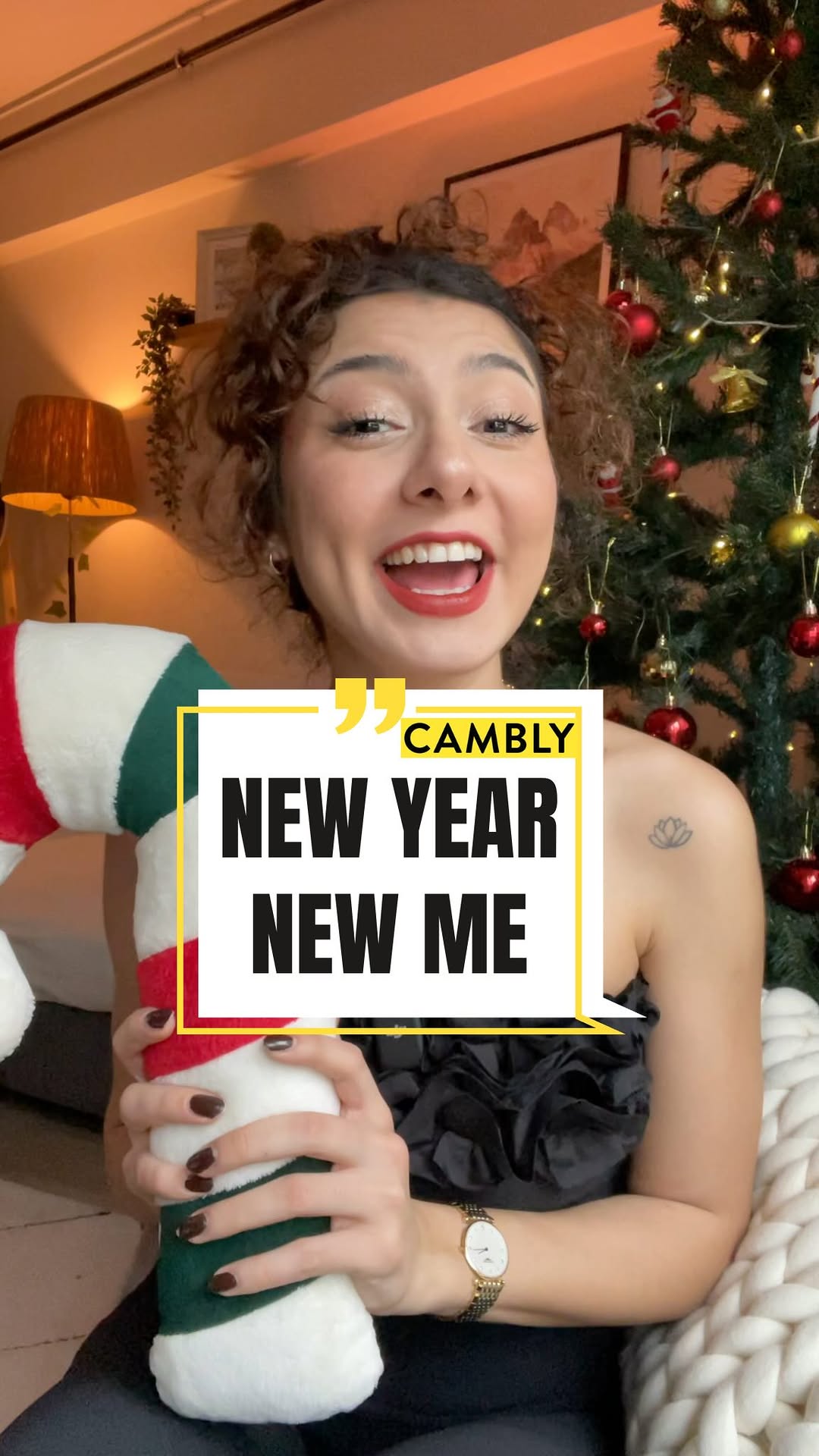 Instagram post by @englishwcilemakar for Cambly. Caption reads: New year new me 💁🏻‍♀️ Cambly yeni yıl....