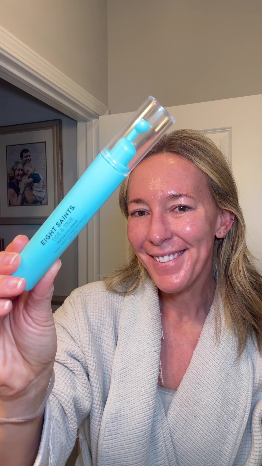 TikTok post by @wellandworthit for Eight Saints Skincare. Caption reads: [...] routine is this eye serum from @Eight Saints....