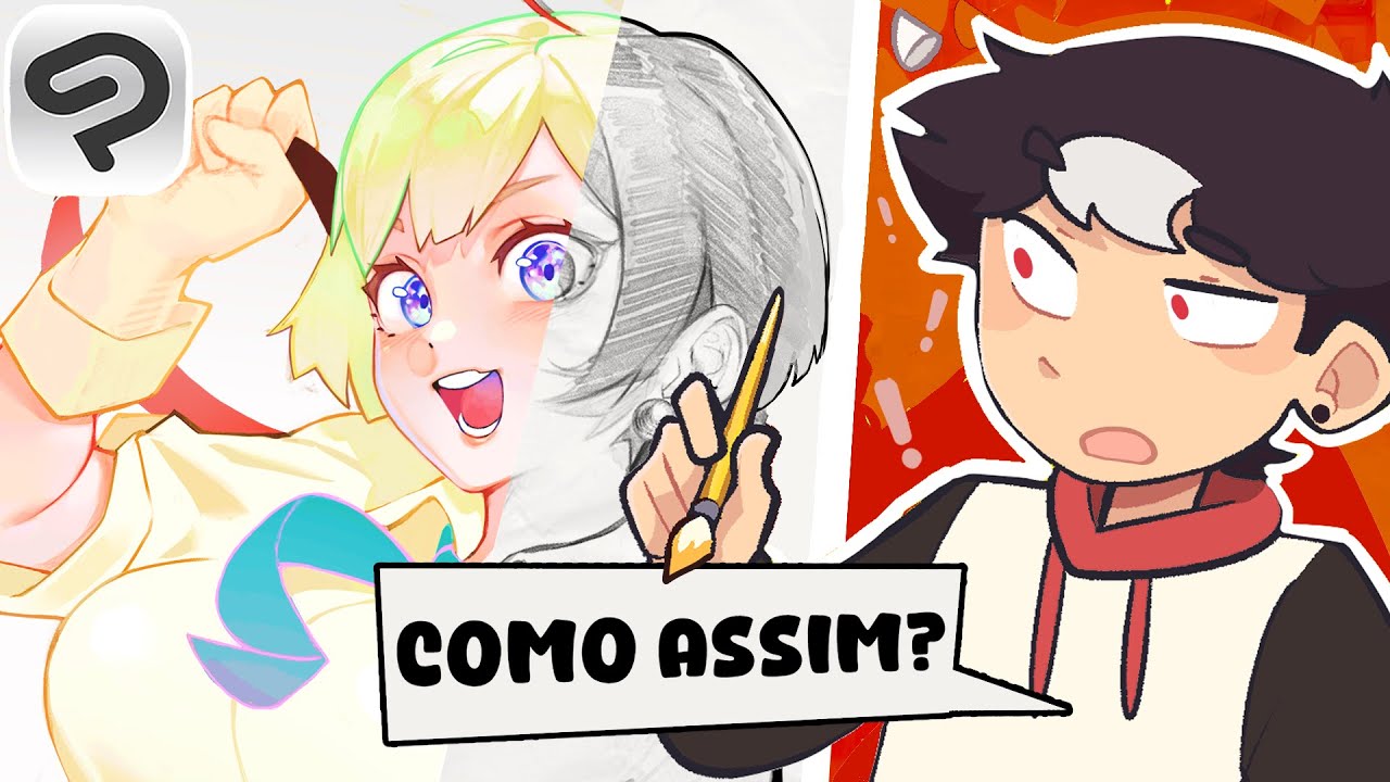 YouTube post by @LeoMKz for Clip Studio Paint. Caption reads: Stop Painting the OBVIOUS WAY, use this effect....