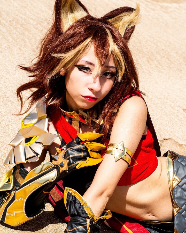 Instagram post by @rubyy_san for dokidokicosplay. Caption reads: [...] 🔥❤️ 
~ post 2/3
.
.
.
.
costume....