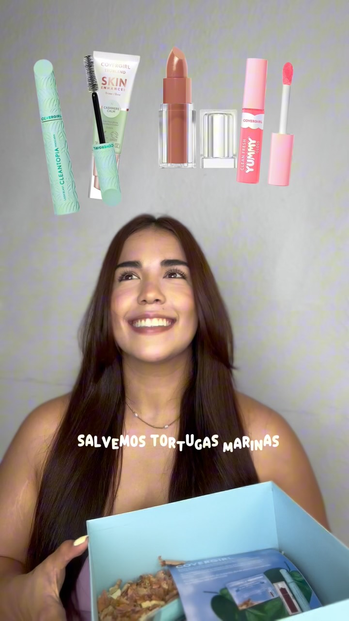 Instagram post by @naty_dalv for Covergirl. Caption reads: Quieres este KIT DE COVERGIRL & apadrinar una🐢💚....