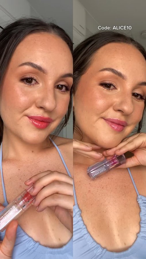 Instagram post by @alicemakeupartist for Cheekyglo. Caption reads: [...] that benefits you and me! 🩷 Thank you....