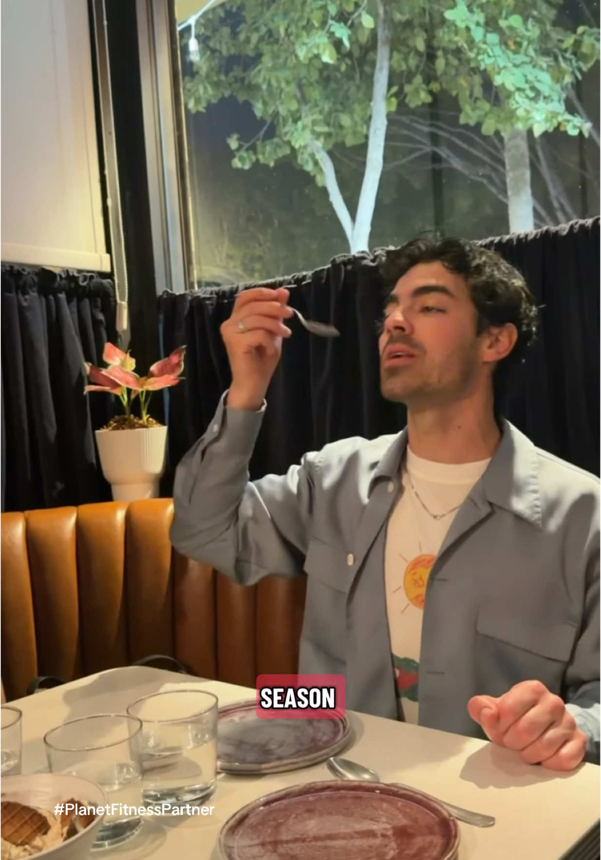 TikTok post by @joejonas for Planet Fitness. Caption reads: [...] balanced body and mind am I right? @Planet....