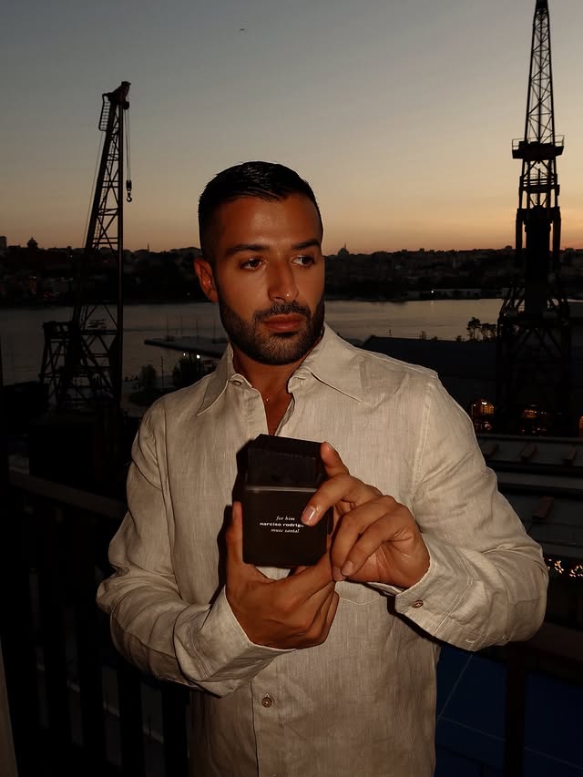 Instagram post by @nael_abu_alteen for narciso rodriguez. Caption reads: [...] Available now @sephoramiddleeast....