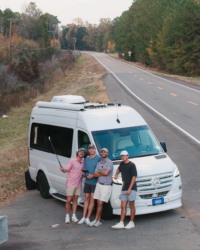 Instagram post by @bryanbrosgolf for Camping World. Caption reads: We are going on a roadtrip!! We are starting in....