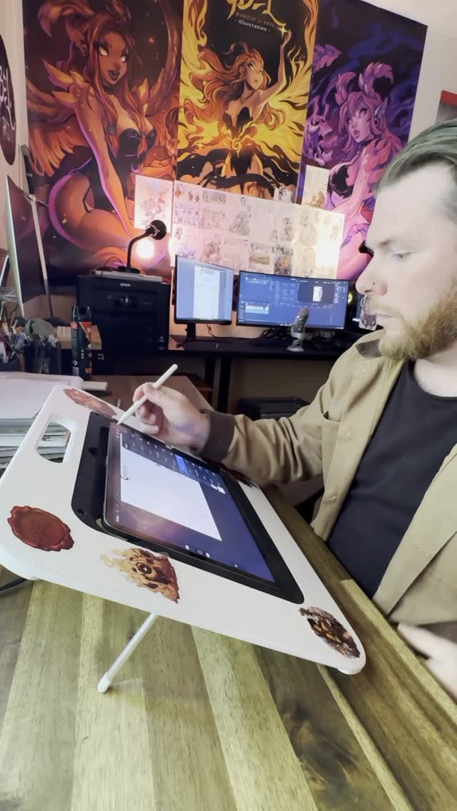 Instagram post by @abelart for Procreate. Caption reads: Let’s draw a Goblin with my favourite @procreate....