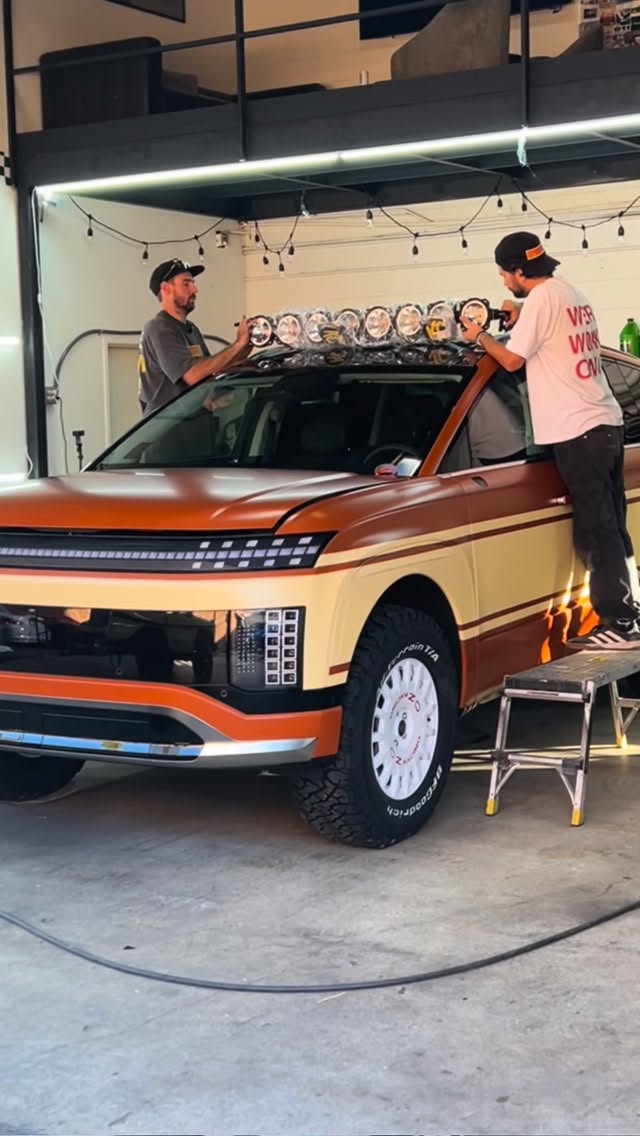 Instagram post by @bigtimebigtimebigtimebigtime for Hyundai USA. Caption reads: We BigTimed an Ioniq 9 and you can come see it....