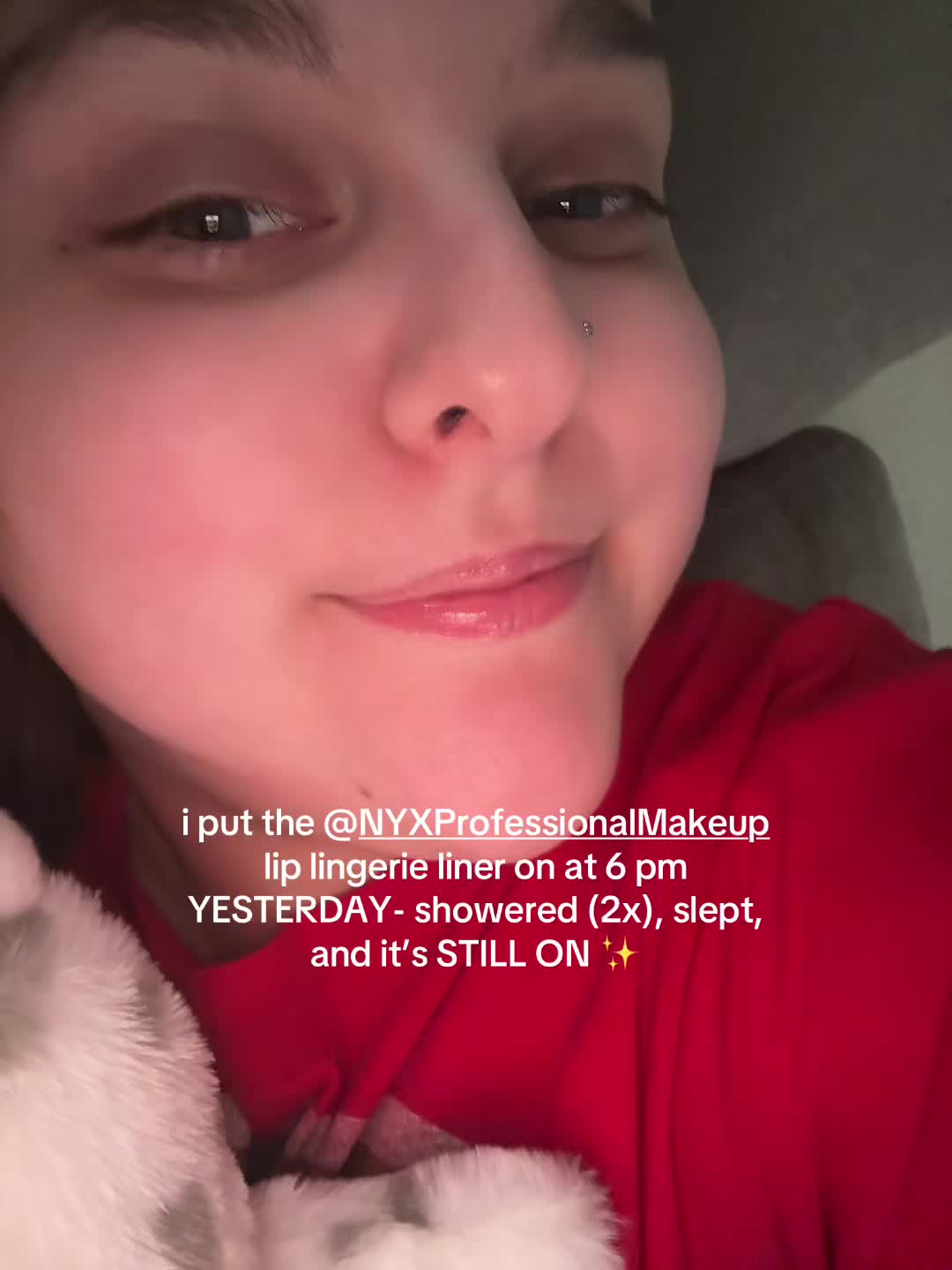 TikTok post by @jonathansgirly for NYX Professional Makeup HR. Caption reads: 17 hours?? (is how it held up FOR ME) YOU ARE THAT....