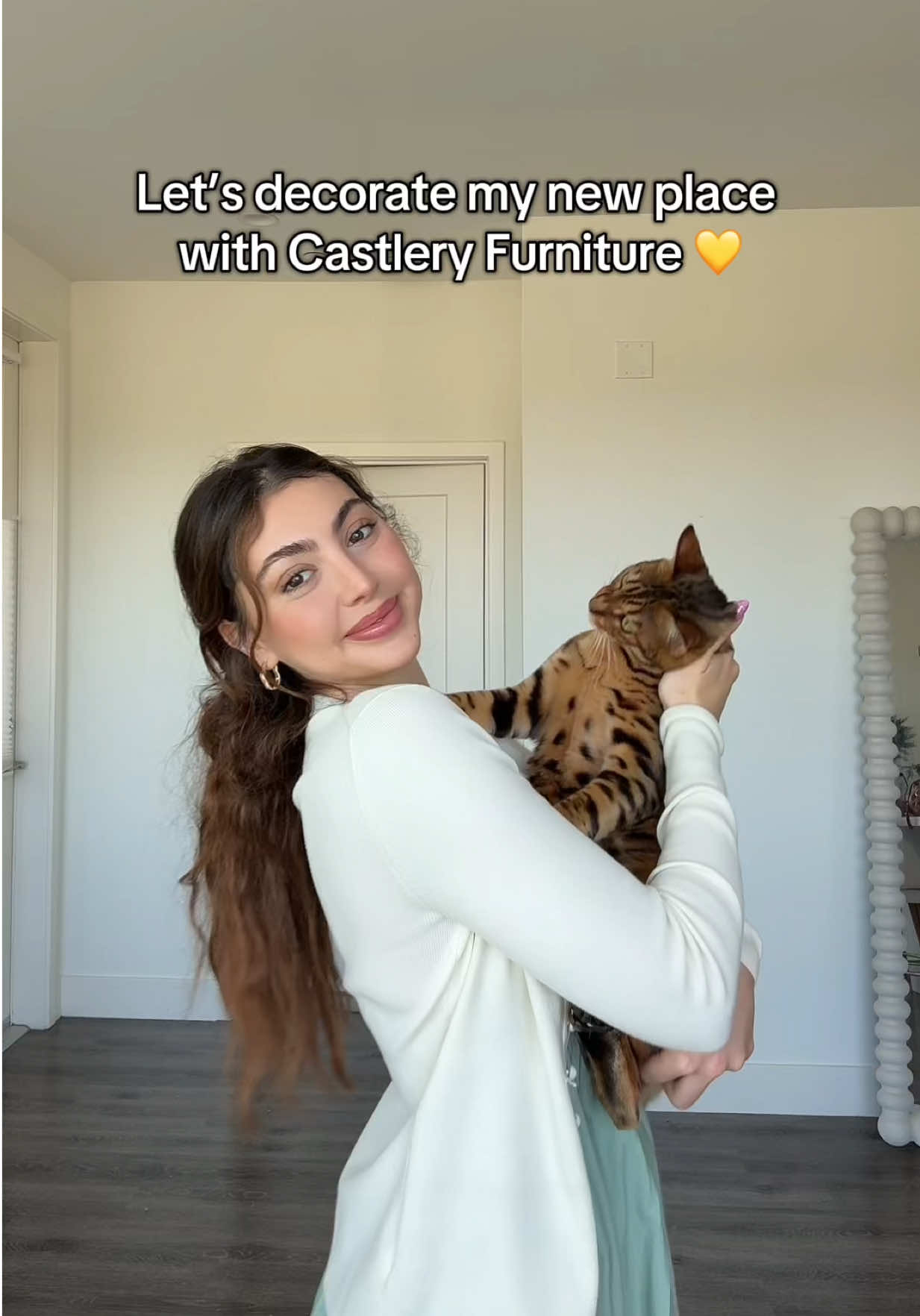 TikTok post by @sabyhesri for Castlery. Caption reads: So obsessed with my furniture 💕@Castlery US....