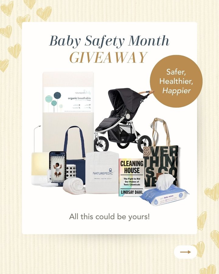 Instagram post by @lindsay_dahl for Ubbi. Caption reads: [...] crib sheets 📷 A Nanit Premium Bundle 🧻....