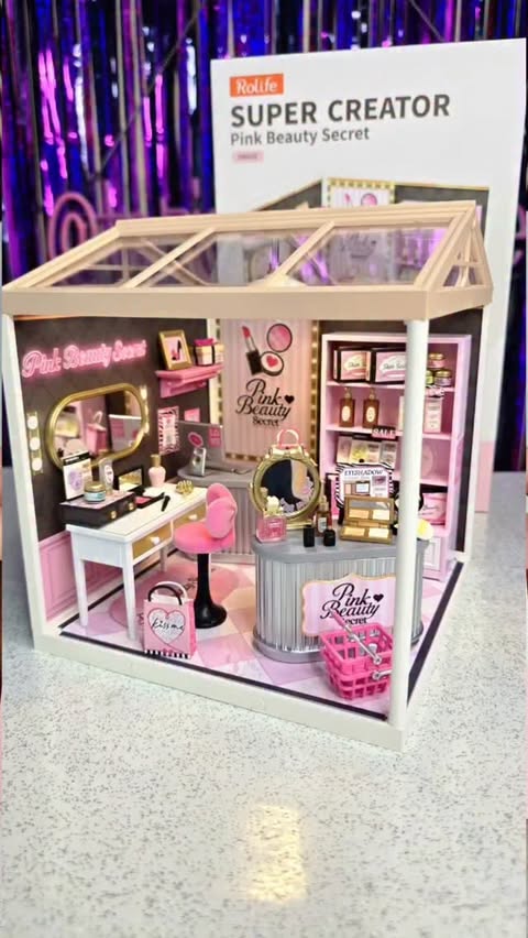 Instagram post by @tanjastoysreview for Rolife. Caption reads: 🎀 #asmr Assembling Rolife Super Creator Pink....