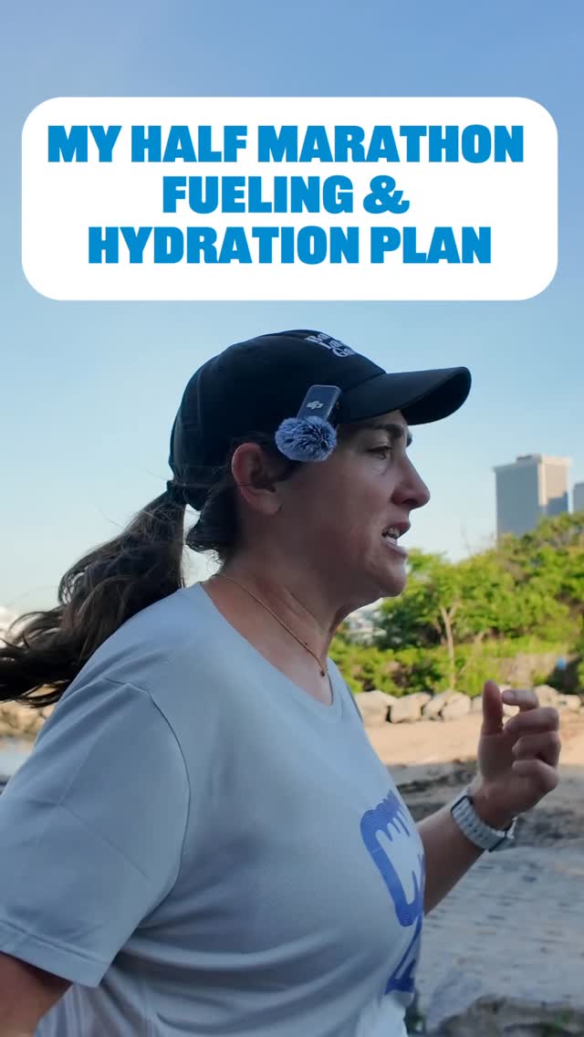 Instagram post by @kellykkroberts for Fuel Goods. Caption reads: Half marathon fueling plan & hydration plan.....