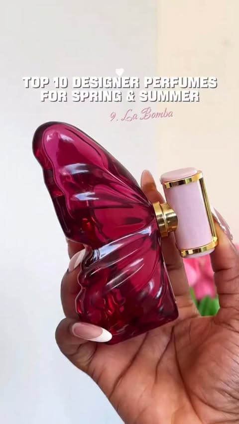 Instagram post by @vicckyalfa for Marc Jacobs Fragrances. Caption reads: Top 10 designer perfumes for spring and summer,....