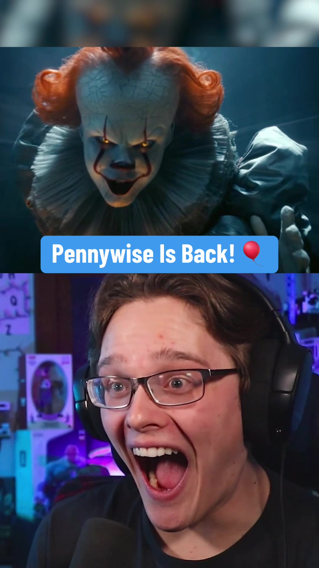 TikTok post by @dravenreacts for Max. Caption reads: Pennywise Is Back! 🎈 #itwelcometoderry....