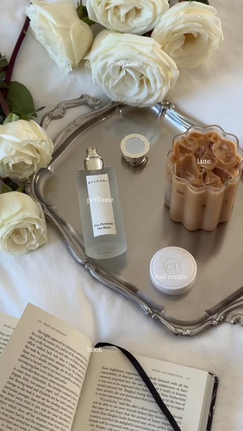 Instagram post by @coffeewithaman for Bulgari. Caption reads: Bvlgari Thé Blanc is such a gorgeous scent. It is....