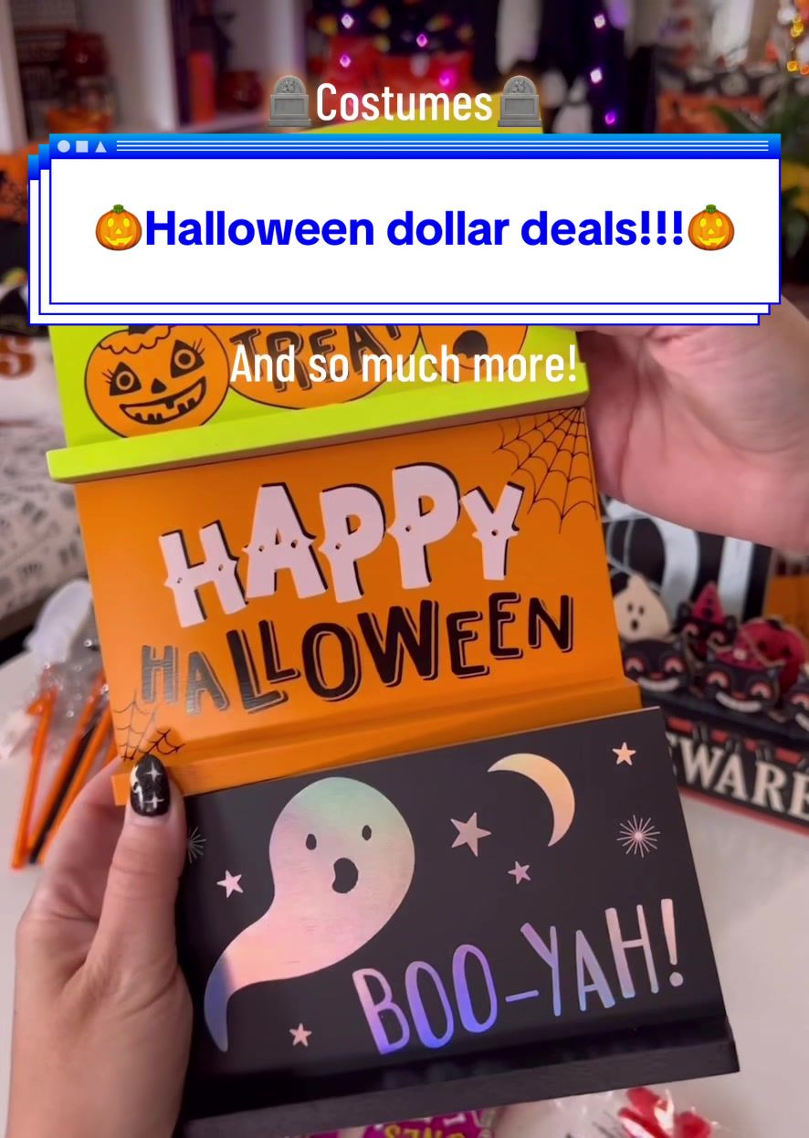 TikTok post by @halloweenhappysam for Oriental Trading. Caption reads: Did someone say Halloween Dollar Deals?! #ad....