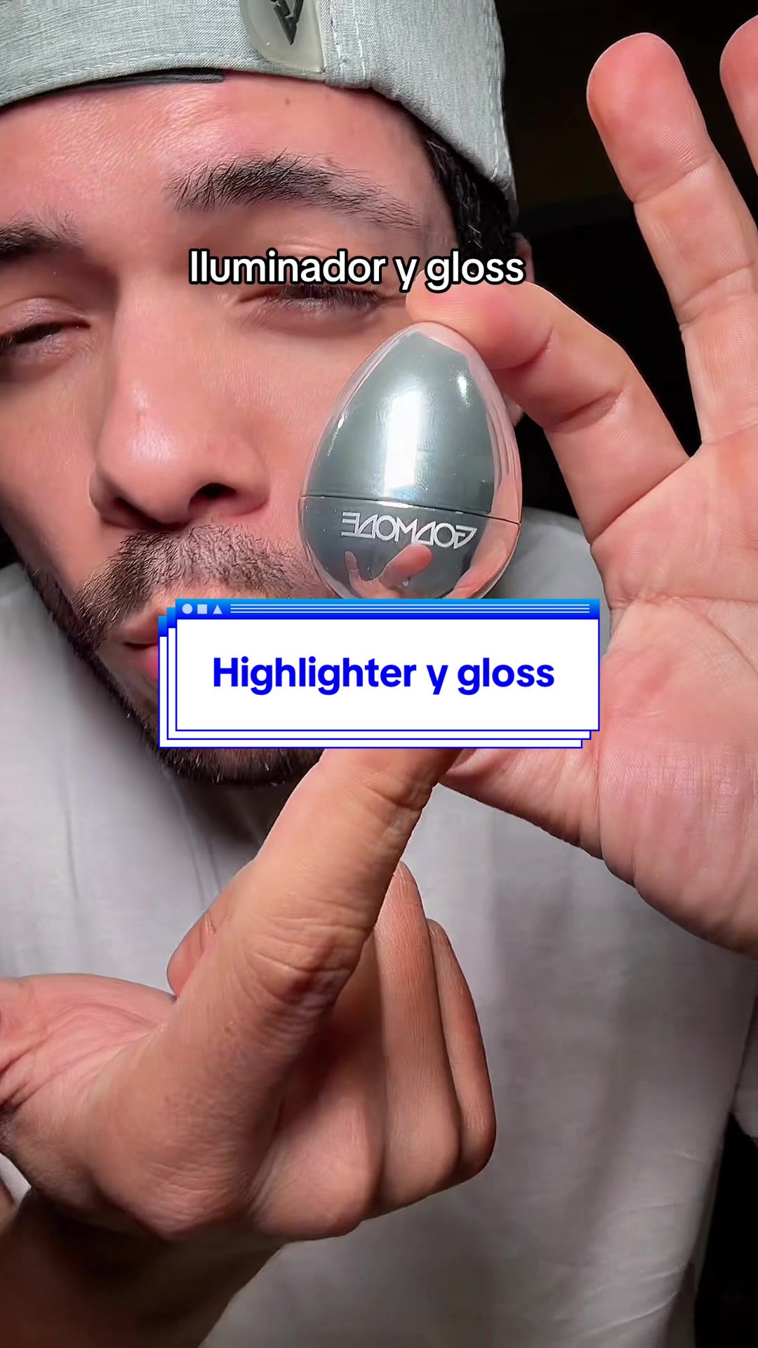 TikTok post by @soyalbouquet for Godmode Beauty. Caption reads: @GODMODE BEAUTY #gloss #highlighter #beauty....