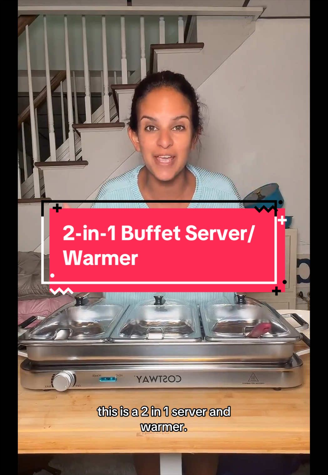 TikTok post by @melissa_mustfinds for Costway. Caption reads: @Costway.US #buffetserver #tiktokshop [...].