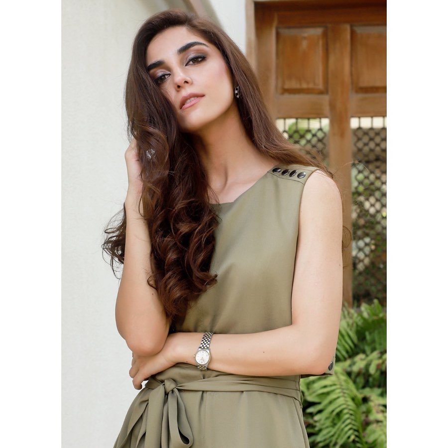 Instagram post by @official_mayaali for BCBGMAXAZRIA. Caption reads: 💫💫
Styled by @aniafawad in @bcbgmaxazria ,....