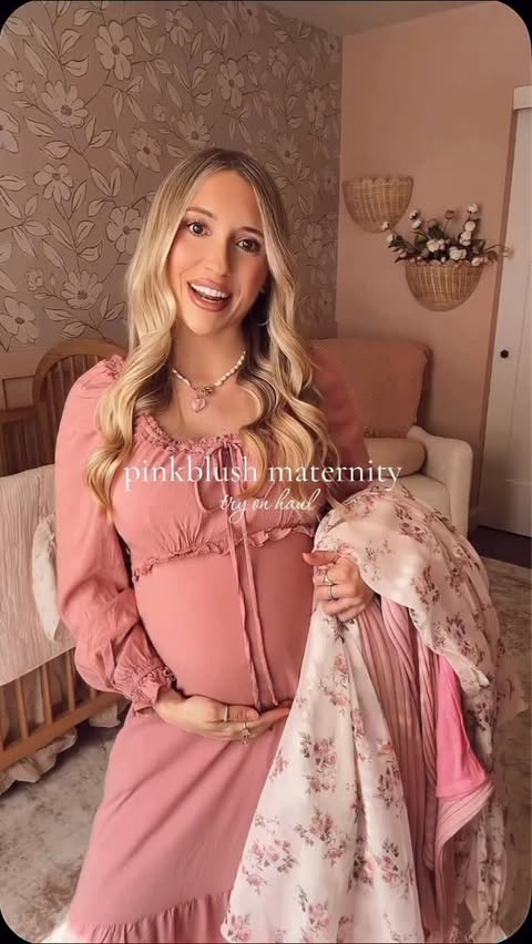 Instagram post by @kerstynlemons for PinkBlush. Caption reads: @pinkblushmaternity sent me over so many bump....