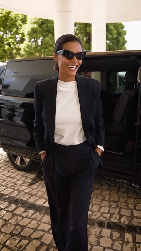 Instagram post by @sametgorgozfilms for Max Mara. Caption reads: [...] arrived at @martinezhotel ! Wearing :....