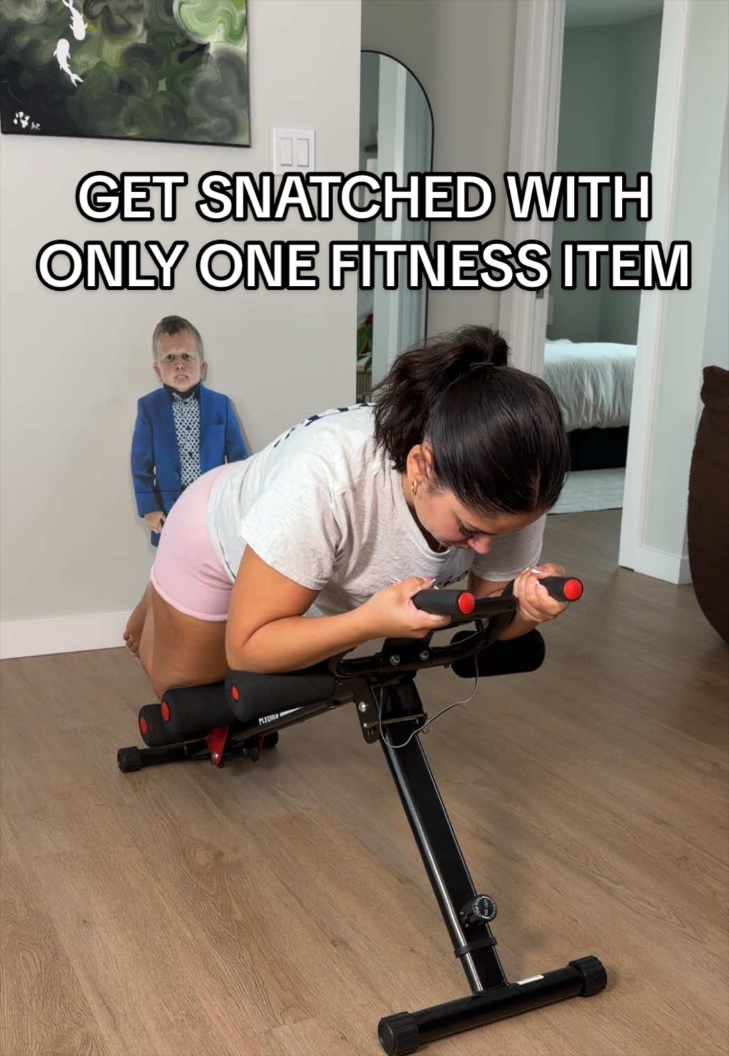 TikTok post by @getawaysnatches for Merach Fitness. Caption reads: So much more than just ab trainer ! This helps you....