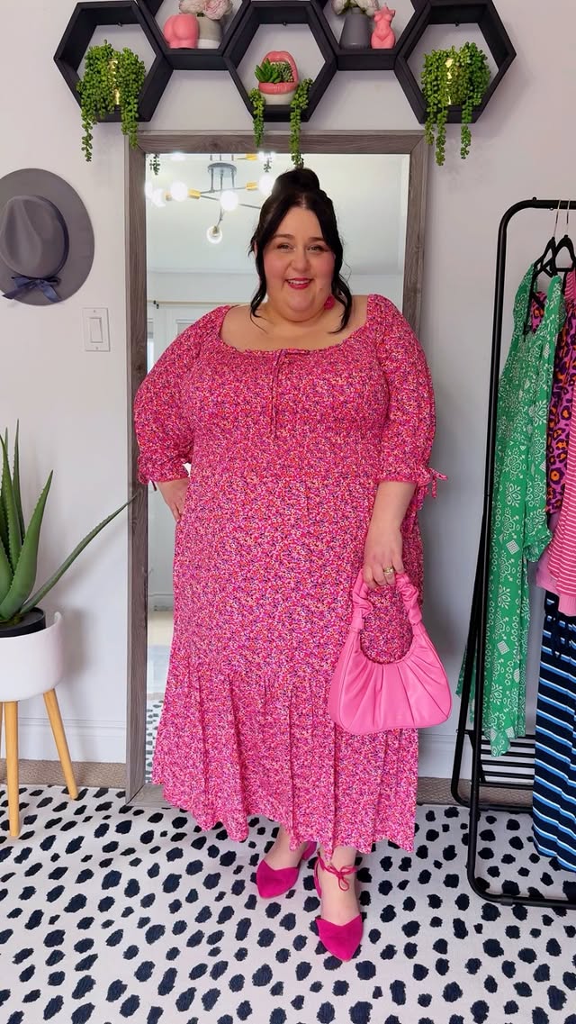 Instagram post by @curvy_chronicles for Ulla Popken. Caption reads: [...] This ditsy floral spring dress from....