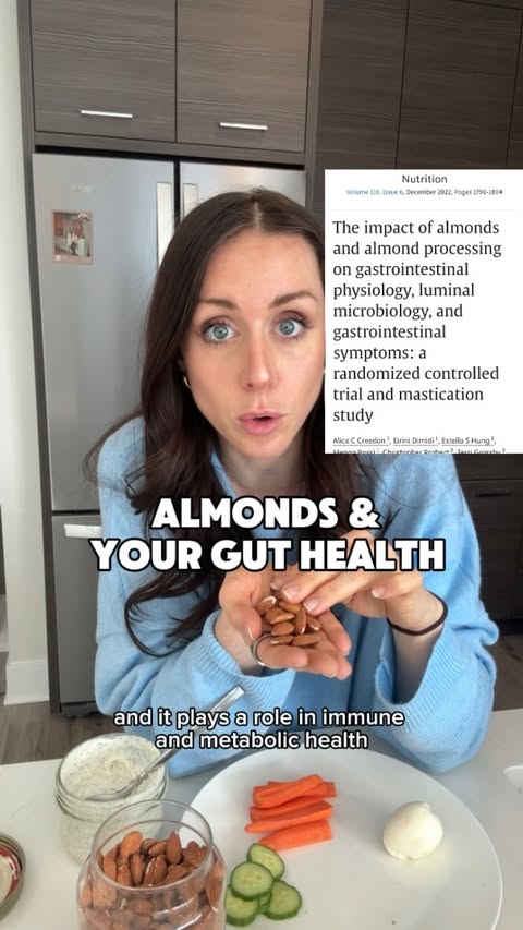 Instagram post by @dietitian.gabrielle for California Almonds. Caption reads: [...] I am so excited to be working with....