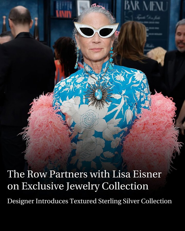 Instagram post by @immaculate.style for The Row. Caption reads: The Row has partnered with Lisa Eisner on an....