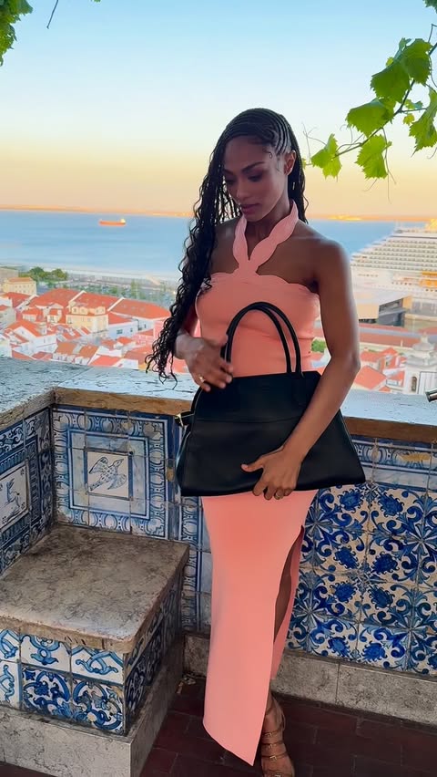 Instagram post by @kedist_deltour for Marciano. Caption reads: Pink skies and prettier vibes @marciano....
