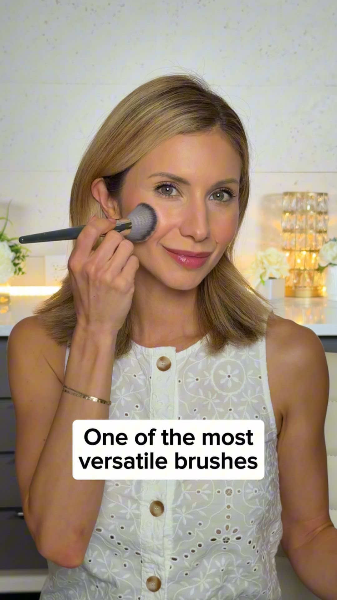TikTok post by @lisajmakeup for BK Beauty. Caption reads: ✨ The @BK Beauty Brushes A507 is one of the [...].
