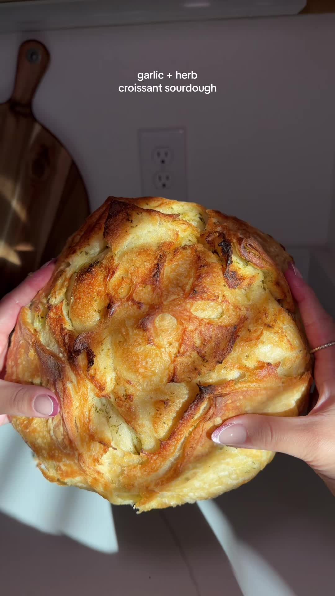 TikTok post by @marissahanley for KerrygoldUSA. Caption reads: The buttery layers? The crunch? Say no more......