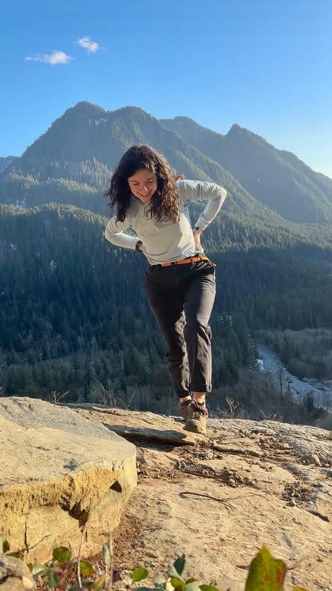Instagram post by @chasing.carly for Backcountry. Caption reads: [...] about the GOAT of all pants - the....